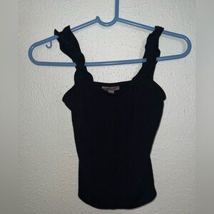 Black Crop Top with swirly straps size medium
